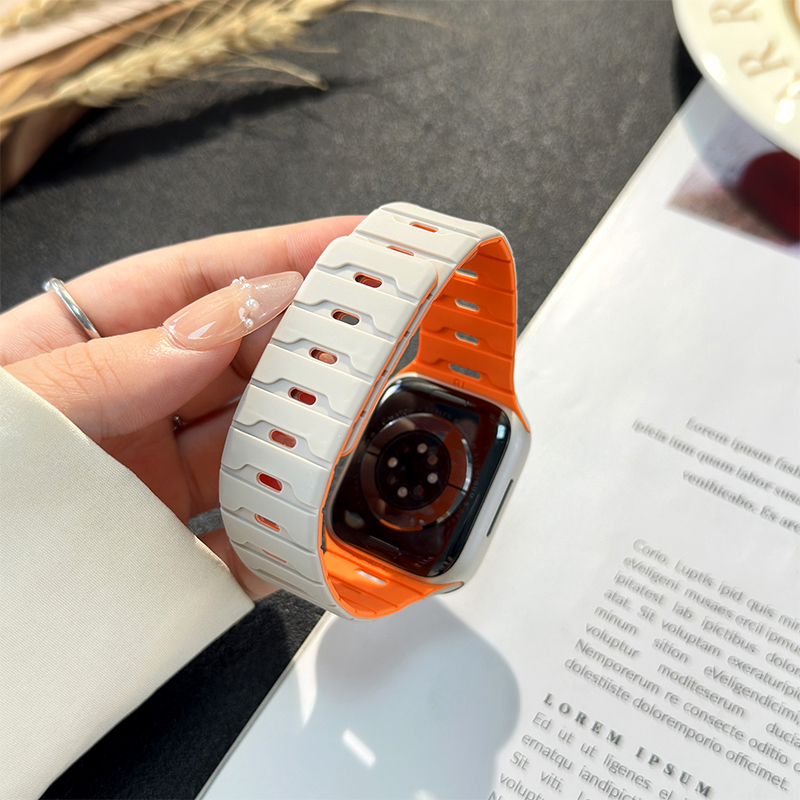 Silicone Magnetic Watch Strap iWatch.Dragon Scale Silicone Magnetic Watch Strap